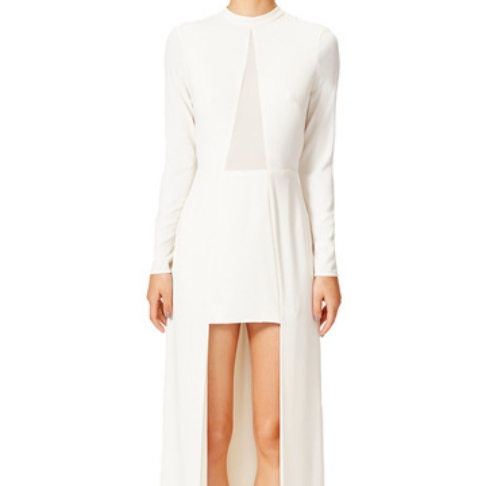 Halston Heritage Solange Long Sleeve Crepe Gown